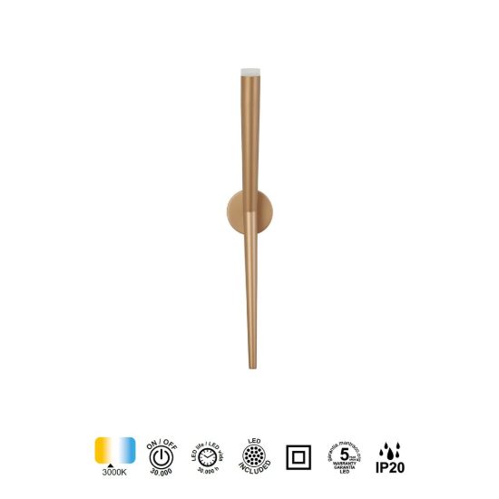 Applique moderna da parete oro led 6w 3000k