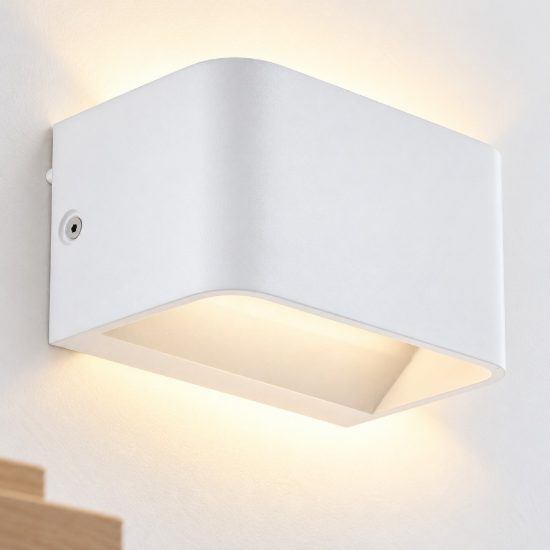 Eglo sania 4 applique led 6w 3000k 13cm per soggiorno moderna bianca