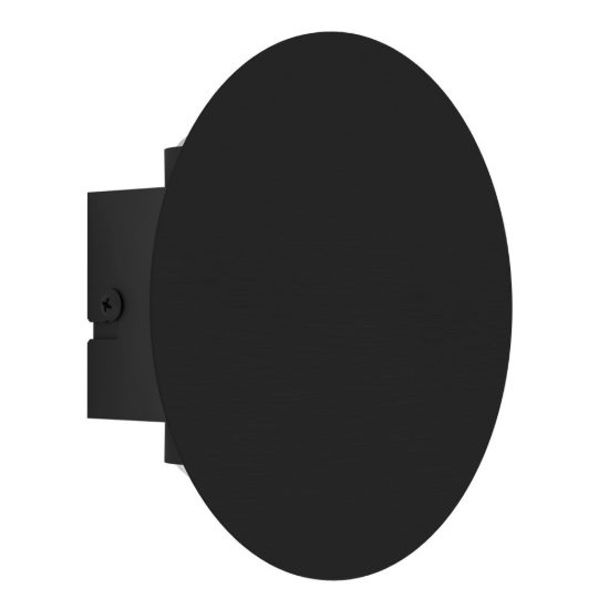 Eglo talamello applique led 4w 3000k 15cm per camera da letto moderna rotonda nera