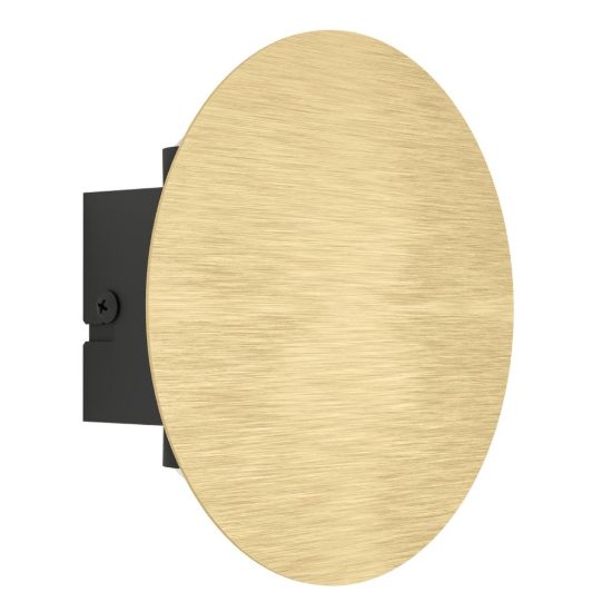 Eglo talamello applique led 4w 3000k 15cm per camera da letto moderna rotonda oro