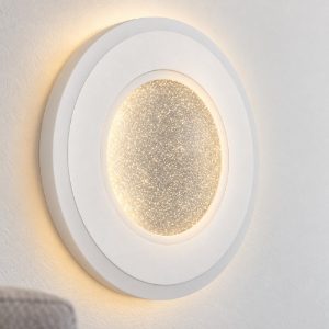Eglo macchioni applique led 12w 4000k 20cm per soggiorno moderna rotonda bianca