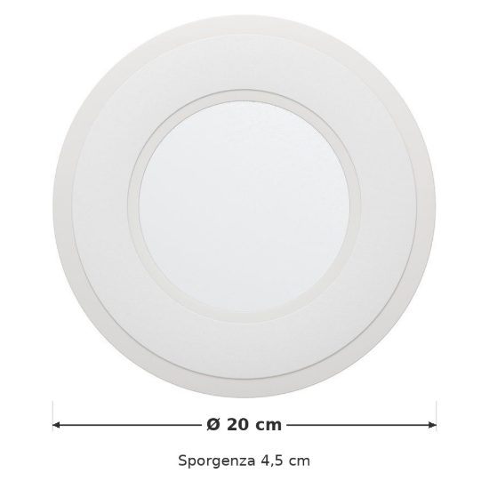 Eglo macchioni applique led 12w 4000k 20cm per soggiorno moderna rotonda bianca