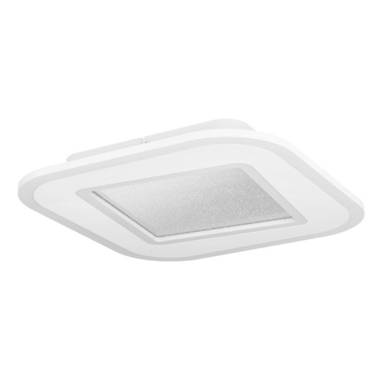 Eglo macchioni plafoniera led 20w cct 2700k 6500k 38cm con telecomando per soggiorno moderna quadrata bianca
