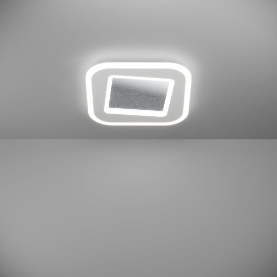 Eglo macchioni plafoniera led 20w cct 2700k 6500k 38cm con telecomando per soggiorno moderna quadrata bianca