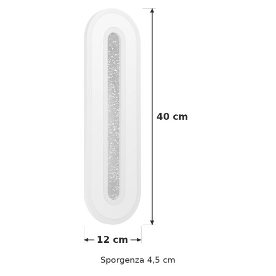 Eglo macchioni applique led 12w 4000k 40cm per soggiorno moderna ovale bianca