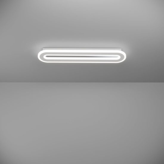 Eglo macchioni plafoniera led 20w cct 2700k 6500k 55cm con telecomando per corridoio moderna ovale bianca