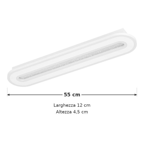 Eglo macchioni plafoniera led 20w cct 2700k 6500k 55cm con telecomando per corridoio moderna ovale bianca