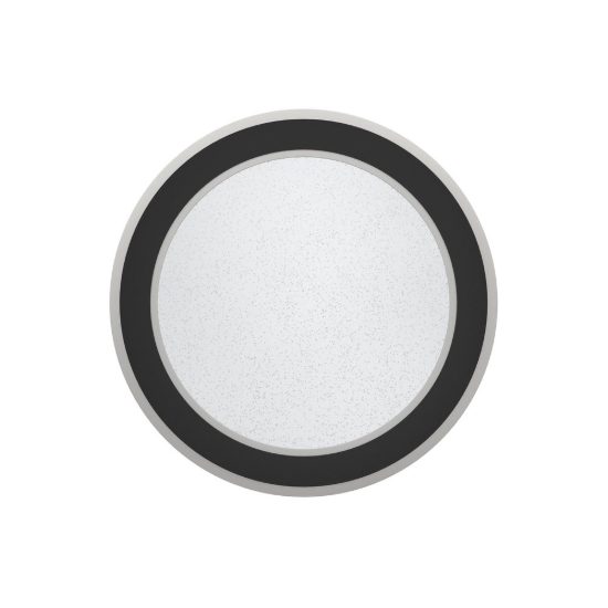 Eglo macchioni plafoniera led 20w cct 2700k 6500k 38cm con telecomando per soggiorno moderna rotonda nera e bianca