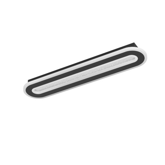 Eglo macchioni plafoniera led 20w cct 2700k 6500k 55cm con telecomando per corridoio moderna ovale nera e bianca