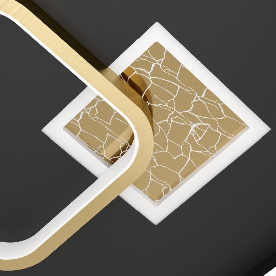 Eglo tiriolo plafoniera led 25,4w 4000k 38cm per soggiorno moderna quadrata nera e oro