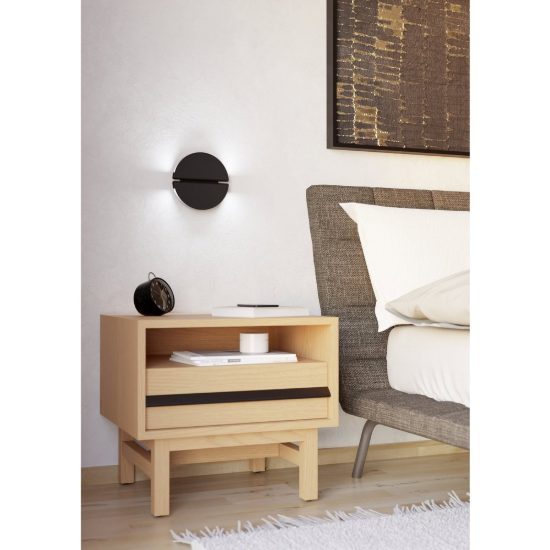 Eglo pianosa applique per comodino camera da letto led 4,5w cct 2700k 6500k 18cm ip44 nera
