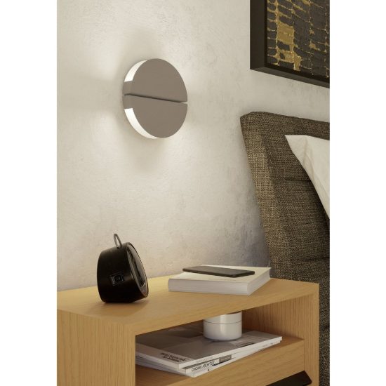 Eglo pianosa applique per comodino camera da letto led 4,5w cct 2700k 6500k 18cm ip44 sabbia