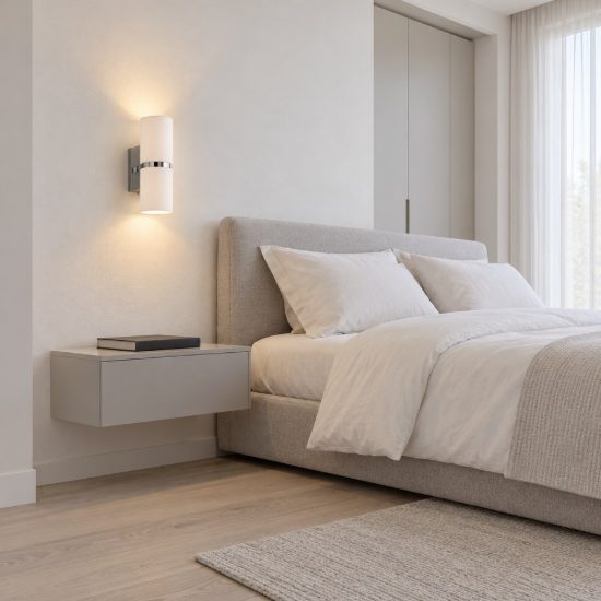 Eglo passa applique 2 luci gu10 led 5,6w 3000k 17cm per camera da letto moderna cromo e bianca