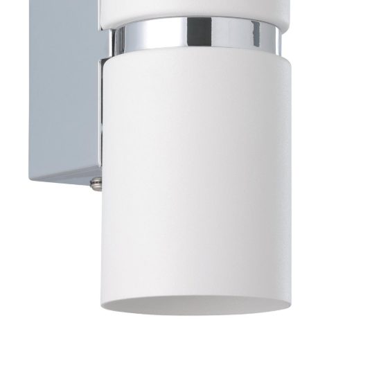 Eglo passa applique 2 luci gu10 led 5,6w 3000k 17cm per camera da letto moderna cromo e bianca