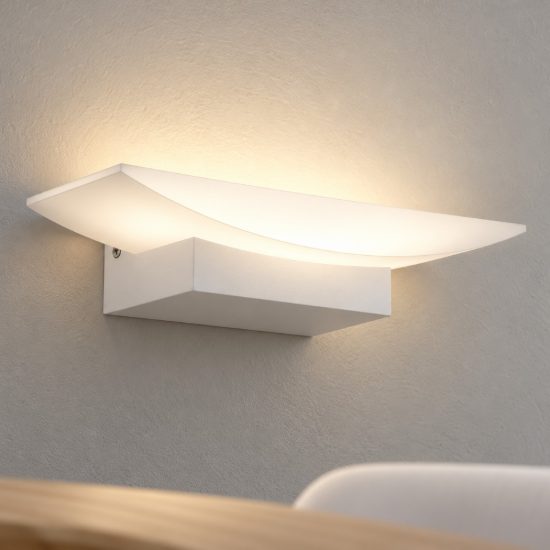 Eglo metrass applique led 5,6w 3000k 20cm per sala da pranzo moderna bianca