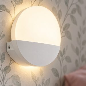 Eglo metrass 1 applique led 4,5w 3000k 13cm per camera da letto moderna bianca