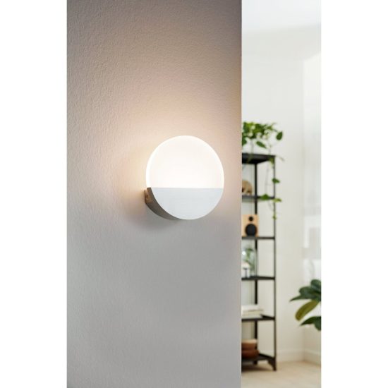 Eglo metrass 1 applique led 4,5w 3000k 13cm per camera da letto moderna bianca