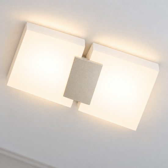 Eglo metrass 2 plafoniera led 9w 3000k 20cm per cucina moderna nichel