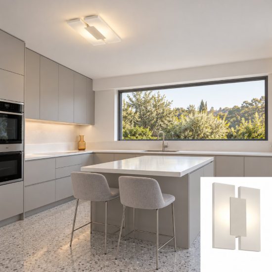 Eglo metrass 2 plafoniera led 9w 3000k 20cm per cucina moderna nichel