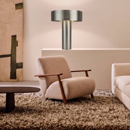 Lampada da tavolo nichel satinato led cct 2700k 5000k dimmerabile