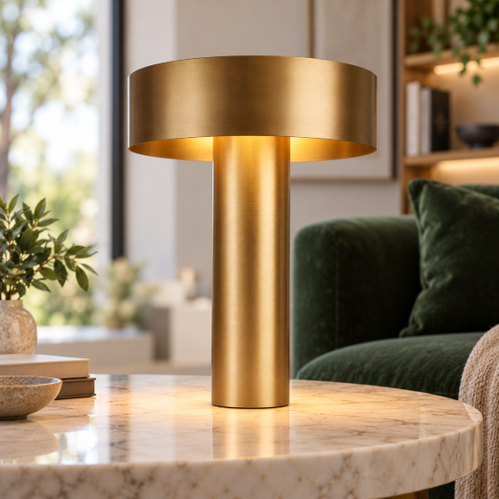 Lampada da tavolo moderna oro satinato per sala da pranzo led cct 2700k 5000k dimmerabile
