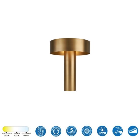 Lampada da tavolo moderna oro satinato per sala da pranzo led cct 2700k 5000k dimmerabile