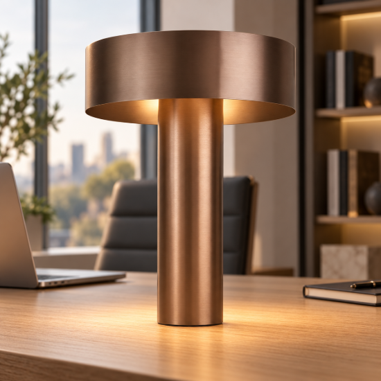 Lampada da tavolo per ufficio led 20w cct 2700k 5000k marrone satinato