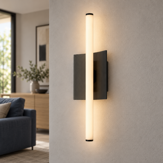 Applique da parete moderna nera led 10w cct 2700k 5000k dimmerabile