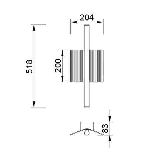 Applique da parete moderna nera led 10w cct 2700k 5000k dimmerabile