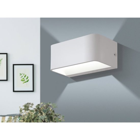 Eglo sania 4 applique led 10w 3000k 20cm per soggiorno moderna bianca