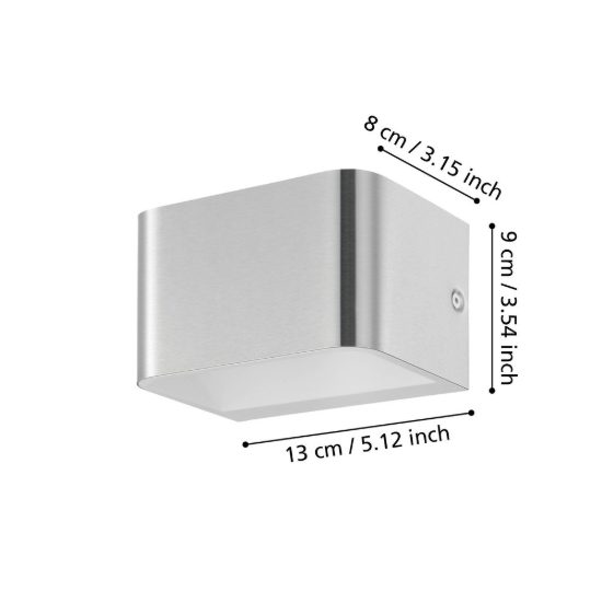 Eglo sania 4 applique led 6w 3000k 13cm per soggiorno moderna nichel