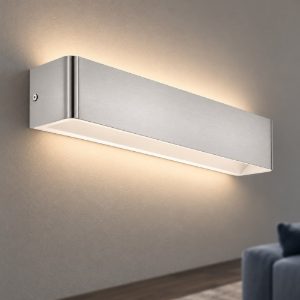 Eglo sania 4 applique led 12w 3000k 36,5cm per soggiorno moderna nichel