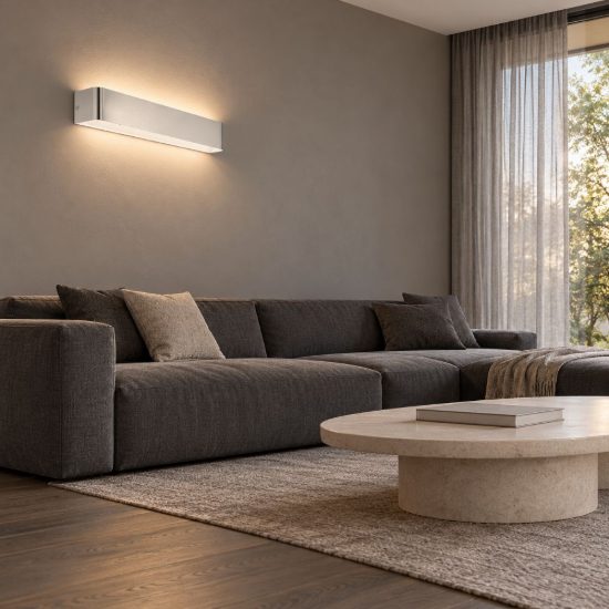 Eglo sania 4 applique led 12w 3000k 36,5cm per soggiorno moderna nichel