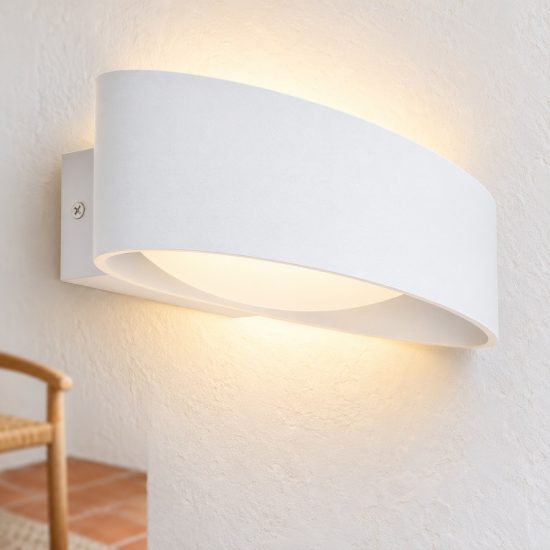 Eglo maccacari applique led 10w 3000k 27cm per soggiorno moderna bianca