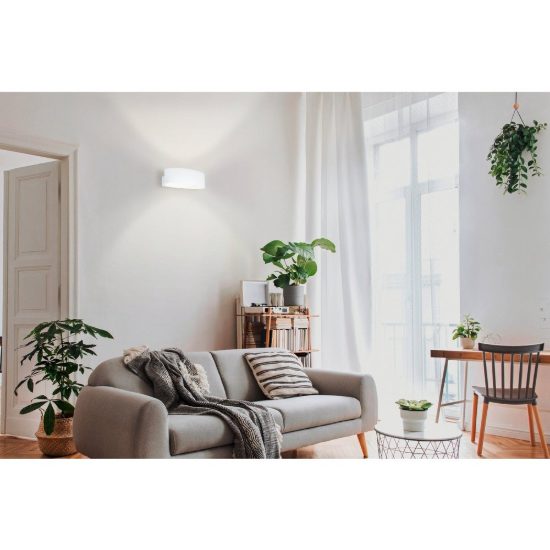 Eglo maccacari applique led 10w 3000k 27cm per soggiorno moderna bianca