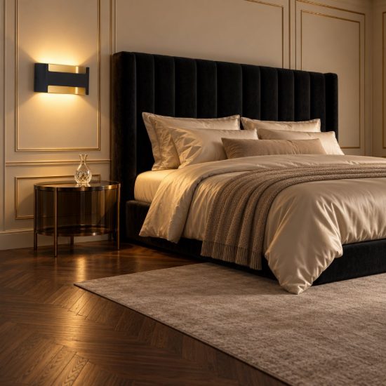Eglo feloniche applique led 10w 3000k 22cm per camera da letto moderna nera e oro