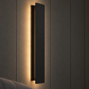 Eglo zubialde applique led 12w 3000k 36cm per camera da letto moderna nera e bianca