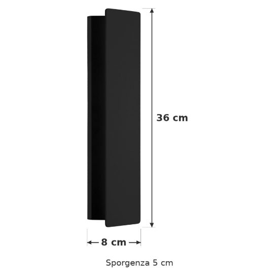 Eglo zubialde applique led 12w 3000k 36cm per camera da letto moderna nera e bianca