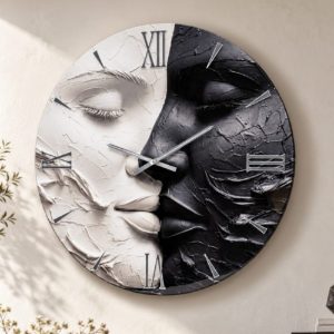 Orologio da parete in resina moderno rotondo due volti 40cm