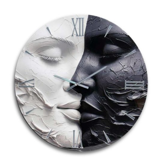 Orologio da parete in resina moderno rotondo due volti 40cm