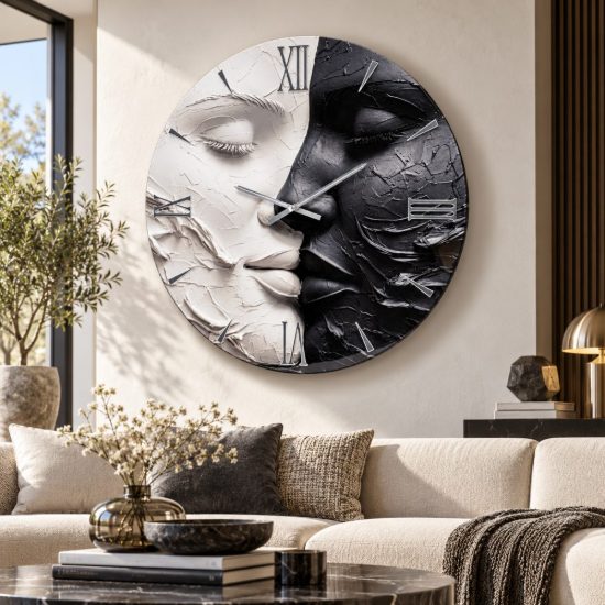 Orologio da parete in resina moderno rotondo due volti 40cm