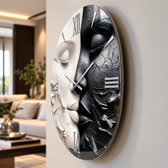 Orologio da parete in resina moderno rotondo due volti 40cm