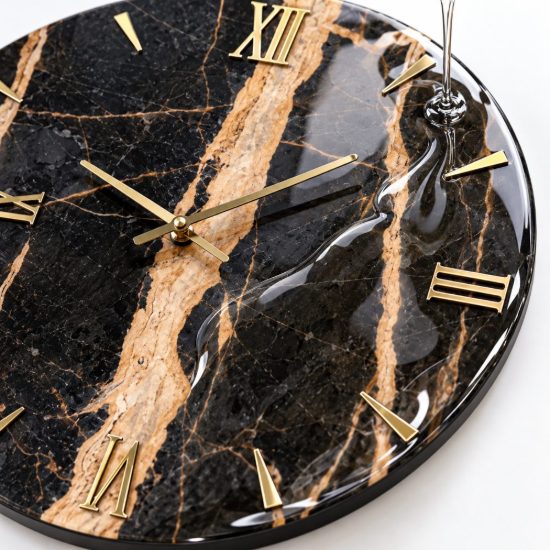 Orologio da parete moderno rotondo resina effetto marmorizzato 60cm