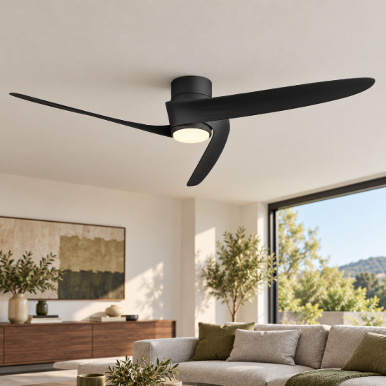 Ventilatore da soffitto nero con luce con telecomando led 20w cct 2700k 5000k dimmerabile