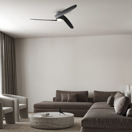 Ventilatore da soffitto nero con luce con telecomando led 20w cct 2700k 5000k dimmerabile