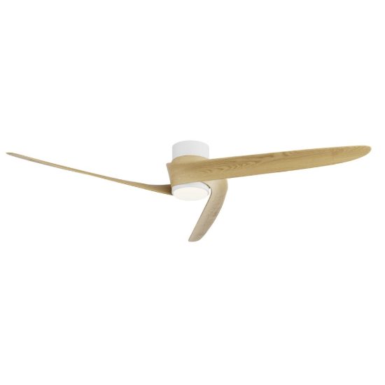 Ventilatore da soffitto bianco legno con luce con telecomando led 20w cct 2700k 5000k dimmerabile