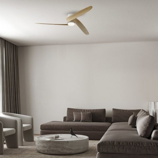 Ventilatore da soffitto bianco legno con luce con telecomando led 20w cct 2700k 5000k dimmerabile