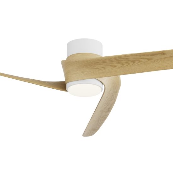 Ventilatore da soffitto bianco legno con luce con telecomando led 20w cct 2700k 5000k dimmerabile