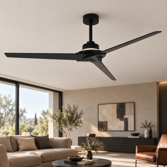 Ventilatore da soffitto per esterno nero con telecomando led 20w cct 2700k 5000k ip44 dimmerabile