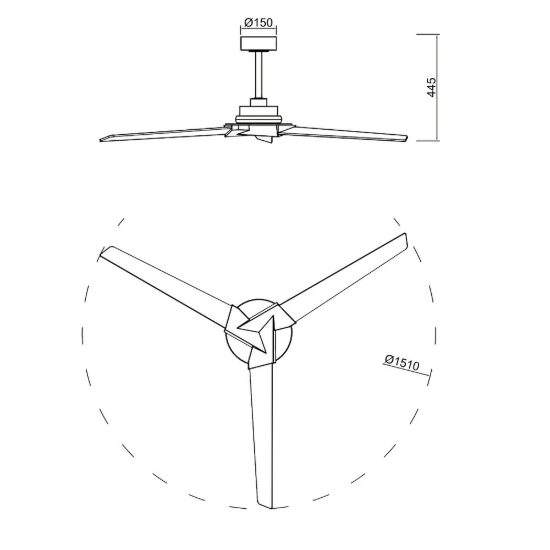 Ventilatore da soffitto per esterno nero con telecomando led 20w cct 2700k 5000k ip44 dimmerabile